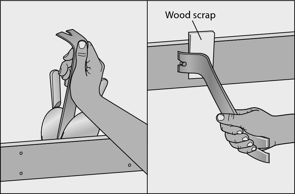 Figure 3-4: Minimizing damage to a board being removed.